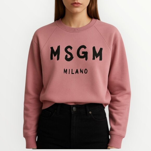 MSGM Milano Logo Sweatshirt in Pink - Picture 1 of 7